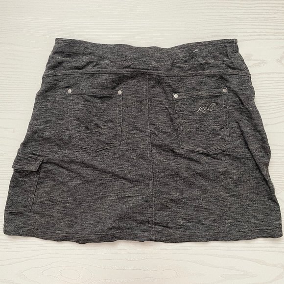 KUHL Heathered Grey Mova Unlined Stretch Active Soft Hiking Cargo Skirt - Size M - Picture 3 of 6